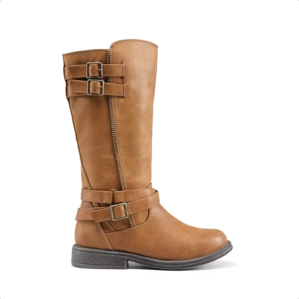 imageDREAM PAIRS Girls Knee High Fashion Riding BootsTan03