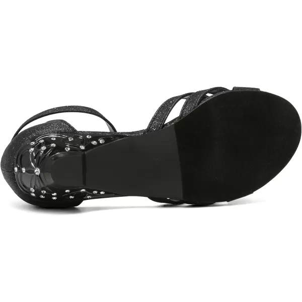 imageDREAM PAIRS Girls Low Heel Dress Pump Sandals Flower Wedding Shoes ToddlerLittle KidBig KidBlack