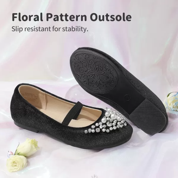 imageDREAM PAIRS Girls Mary Jane Ballerina Flat Dress ShoesBlackSuede
