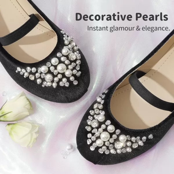 imageDREAM PAIRS Girls Mary Jane Ballerina Flat Dress ShoesBlackSuede