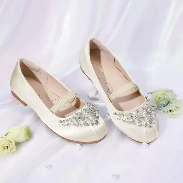 imageDREAM PAIRS Girls Mary Jane Ballerina Flat Dress ShoesIvory