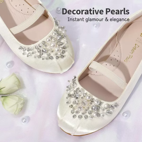 imageDREAM PAIRS Girls Mary Jane Ballerina Flat Dress ShoesIvory