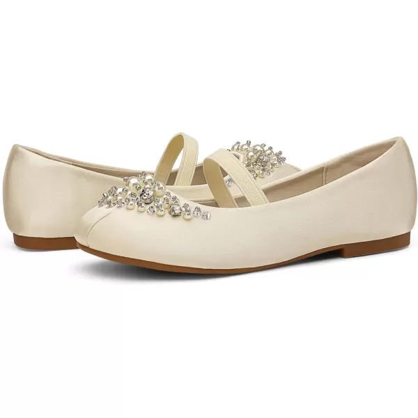 imageDREAM PAIRS Girls Mary Jane Ballerina Flat Dress ShoesIvory