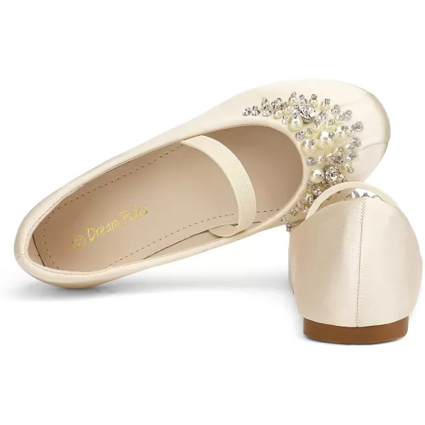 imageDREAM PAIRS Girls Mary Jane Ballerina Flat Dress ShoesIvory