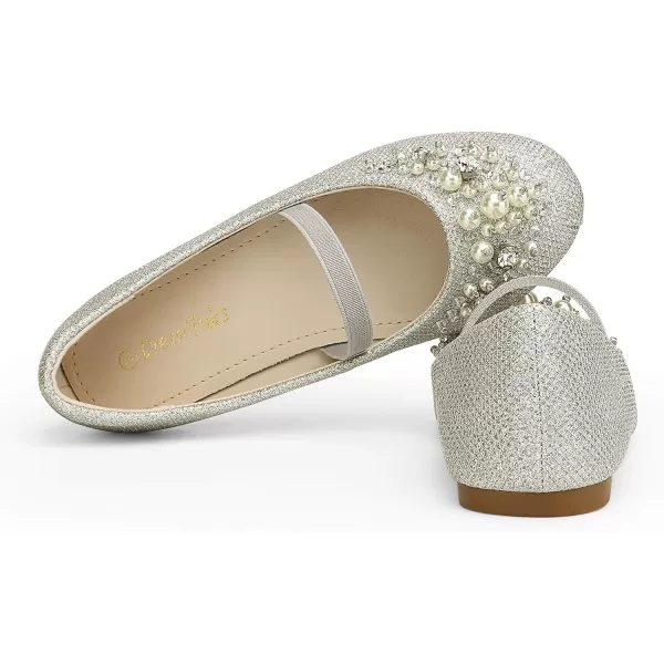 imageDREAM PAIRS Girls Mary Jane Ballerina Flat Dress ShoesSilverGlitter