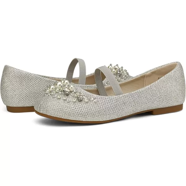 imageDREAM PAIRS Girls Mary Jane Ballerina Flat Dress ShoesSilverGlitter