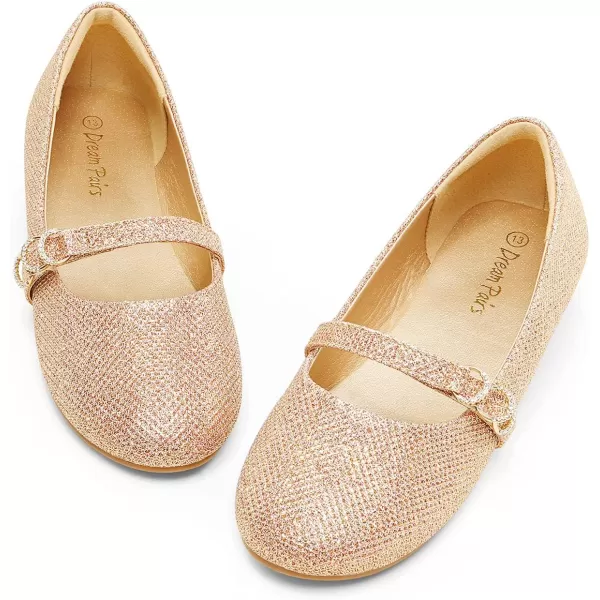 imageDREAM PAIRS Girls Mary Jane Ballet Flat Dress ShoesToddlerLittle KidRoseGold