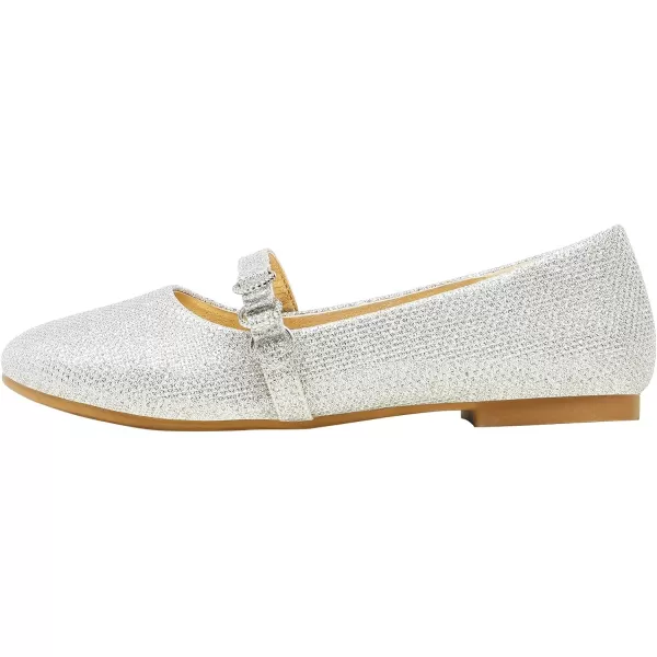imageDREAM PAIRS Girls Mary Jane Ballet Flat Dress ShoesToddlerLittle KidSilver