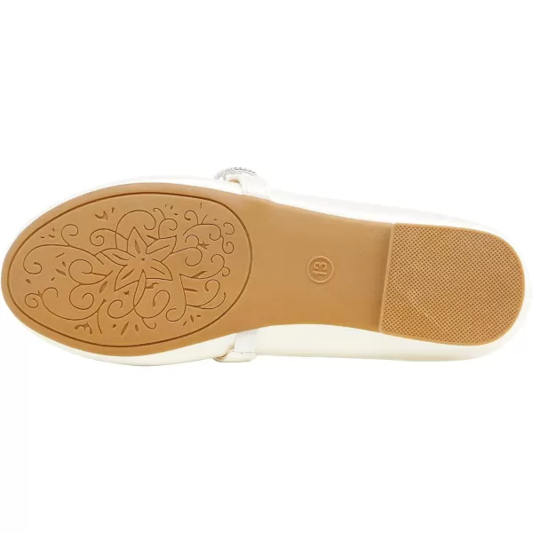 imageDREAM PAIRS Girls Mary Jane Ballet Flat Dress ShoesToddlerLittle KidWhitePu