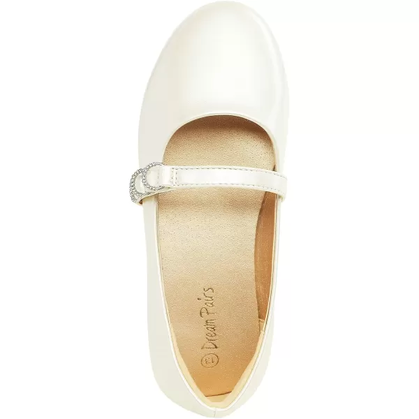 imageDREAM PAIRS Girls Mary Jane Ballet Flat Dress ShoesToddlerLittle KidWhitePu