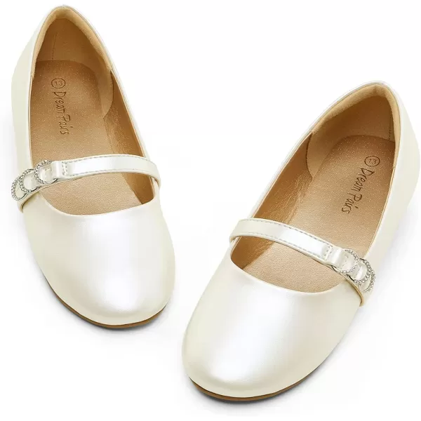 imageDREAM PAIRS Girls Mary Jane Ballet Flat Dress ShoesToddlerLittle KidWhitePu