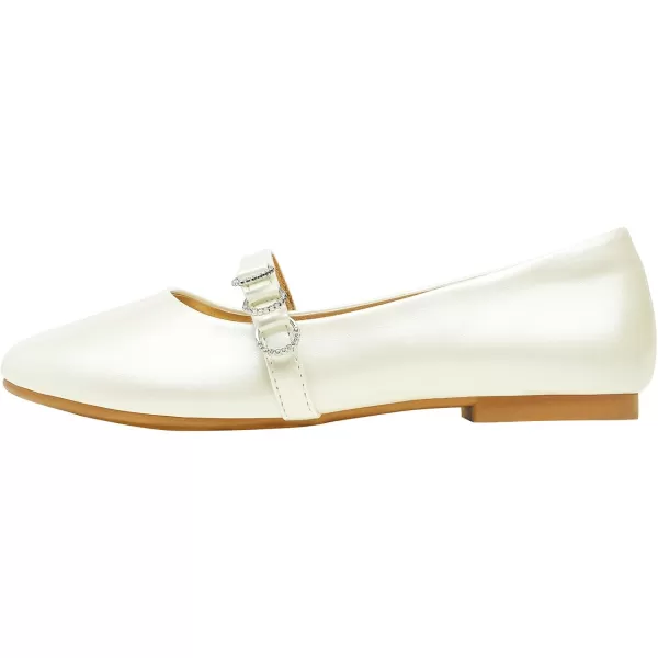 imageDREAM PAIRS Girls Mary Jane Ballet Flat Dress ShoesToddlerLittle KidWhitePu