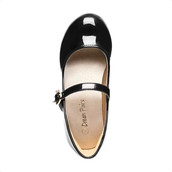 imageDREAM PAIRS Girls Mary Jane Low Heel Princess Flower Wedding Party Pump Dress ShoesBlackPat