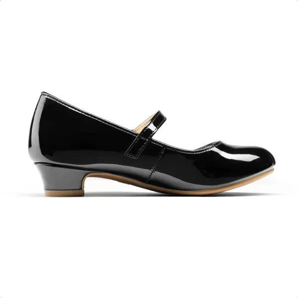 imageDREAM PAIRS Girls Mary Jane Low Heel Princess Flower Wedding Party Pump Dress ShoesBlackPat
