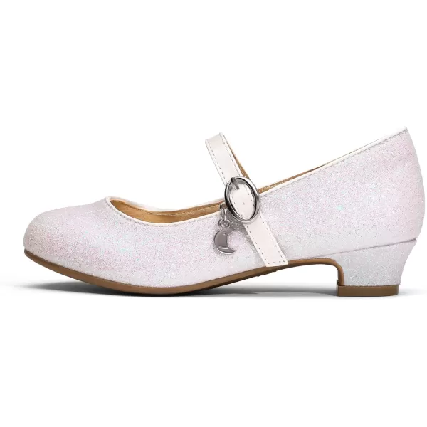 imageDREAM PAIRS Girls Mary Jane Low Heel Princess Flower Wedding Party Pump Dress ShoesWhite