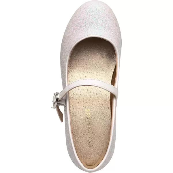 imageDREAM PAIRS Girls Mary Jane Low Heel Princess Flower Wedding Party Pump Dress ShoesWhite