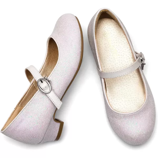 imageDREAM PAIRS Girls Mary Jane Low Heel Princess Flower Wedding Party Pump Dress ShoesWhite