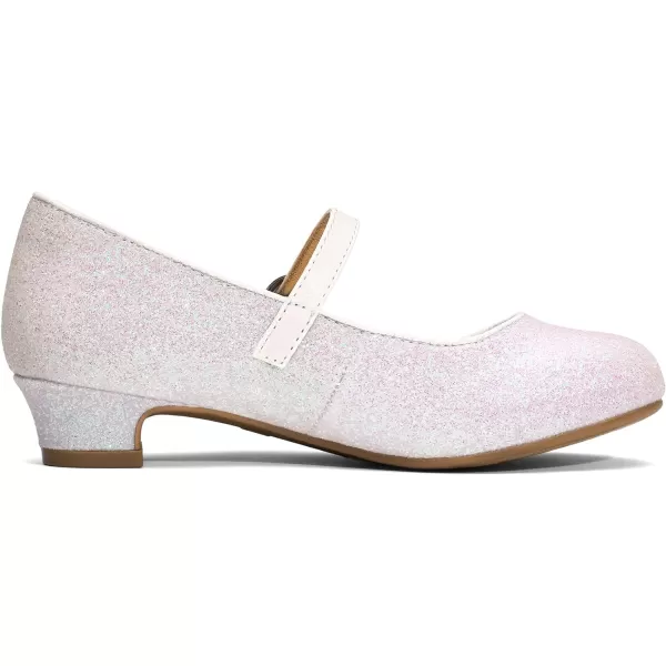 imageDREAM PAIRS Girls Mary Jane Low Heel Princess Flower Wedding Party Pump Dress ShoesWhite