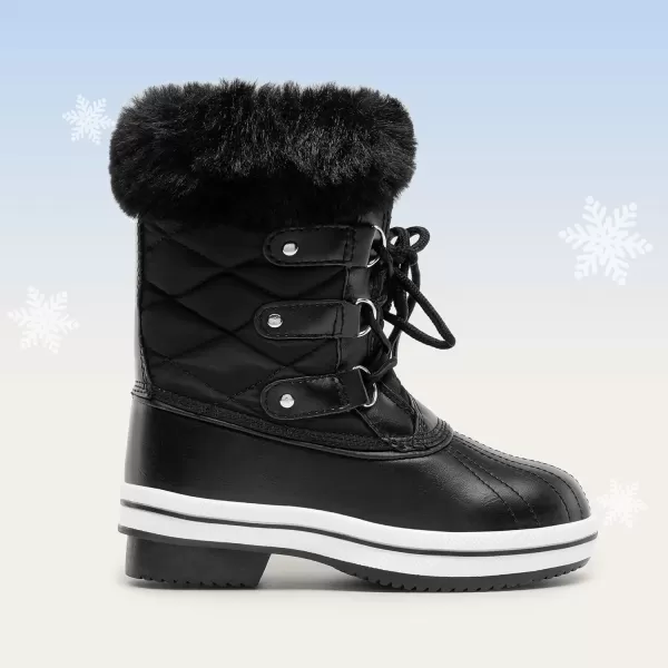 imageDREAM PAIRS Girls MidCalf Winter Snow Boots for Little KidsBig KidsBlack