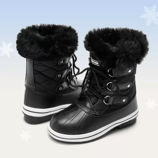 imageDREAM PAIRS Girls MidCalf Winter Snow Boots for Little KidsBig KidsBlack