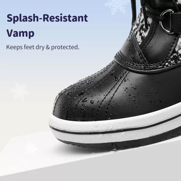 imageDREAM PAIRS Girls MidCalf Winter Snow Boots for Little KidsBig KidsBlackWhite