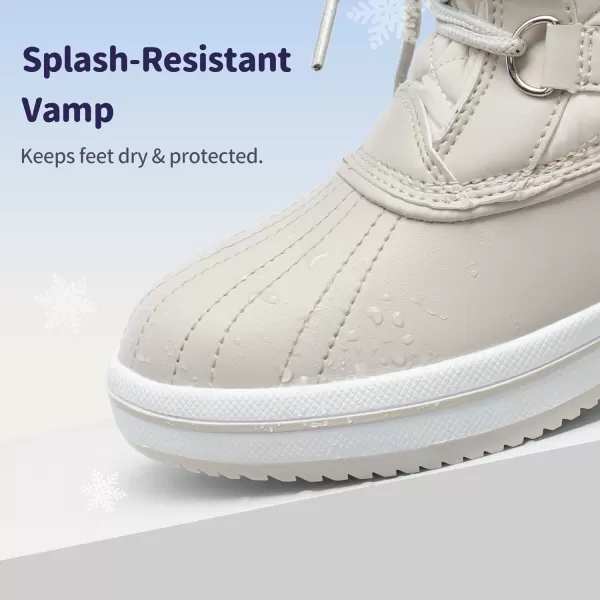 imageDREAM PAIRS Girls MidCalf Winter Snow Boots for Little KidsBig KidsWhite