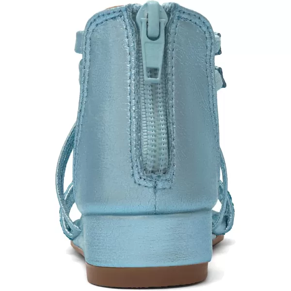 imageDREAM PAIRS Girls Sandals Ankle Strap Dress Low Wedge Sandals with Zipper Summer Shoes ToddlerLittle KidBlue