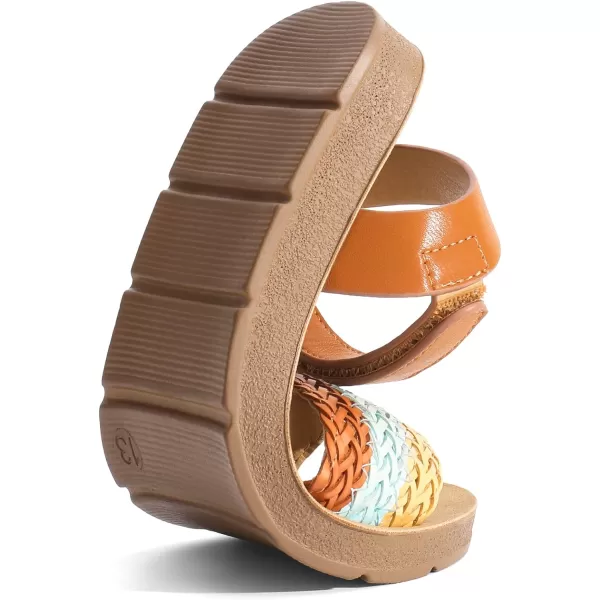 imageDREAM PAIRS Girls Sandals Braided Strap Open Toe Flat Sandals Summer Dress Shoes ToddlerLittle KidBrown
