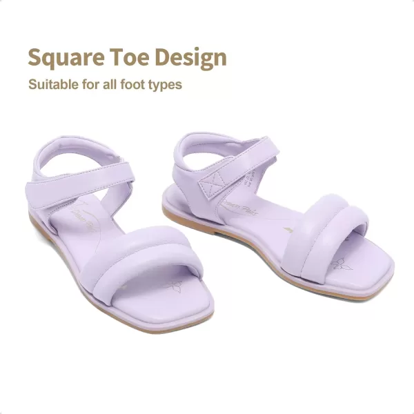 imageDREAM PAIRS Girls Sandals Cozy Open Toe Casual Summer Shoes Little KidBig KidPurple