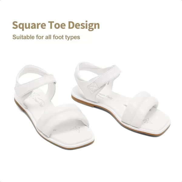 imageDREAM PAIRS Girls Sandals Cozy Open Toe Casual Summer Shoes Little KidBig KidWhite