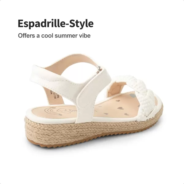 imageDREAM PAIRS Girls Sandals Espadrille Flatform Platform Wedge Open Toe Summer Shoes for Little KidBigWhitedenim