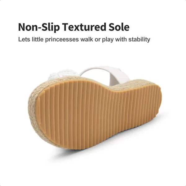 imageDREAM PAIRS Girls Sandals Espadrille Flatform Platform Wedge Open Toe Summer Shoes for Little KidBigWhitedenim