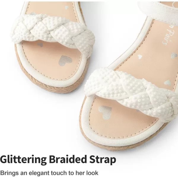 imageDREAM PAIRS Girls Sandals Espadrille Flatform Platform Wedge Open Toe Summer Shoes for Little KidBigWhitedenim