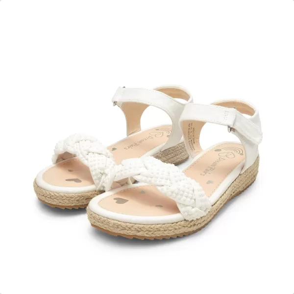 imageDREAM PAIRS Girls Sandals Espadrille Flatform Platform Wedge Open Toe Summer Shoes for Little KidBigWhitedenim