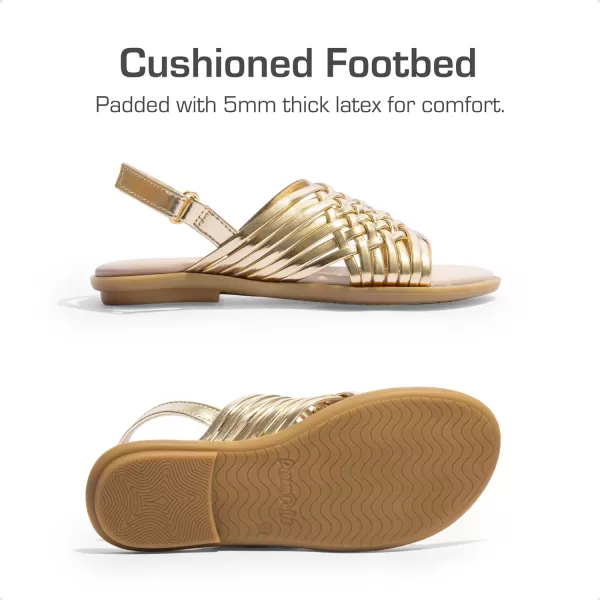 imageDREAM PAIRS Girls Sandals Gladiator Braided Flat Open Toe Summer SandalsGold