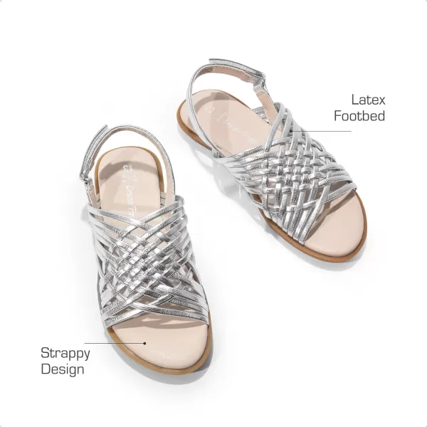 imageDREAM PAIRS Girls Sandals Gladiator Braided Flat Open Toe Summer SandalsSilver
