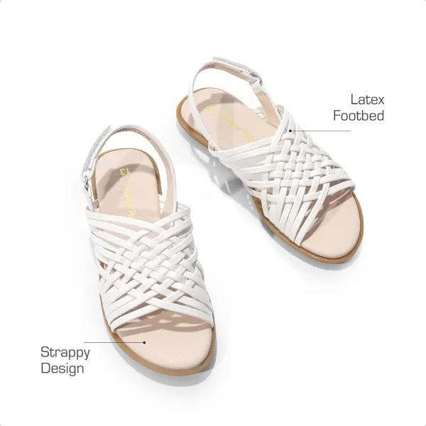 imageDREAM PAIRS Girls Sandals Gladiator Braided Flat Open Toe Summer SandalsWhite