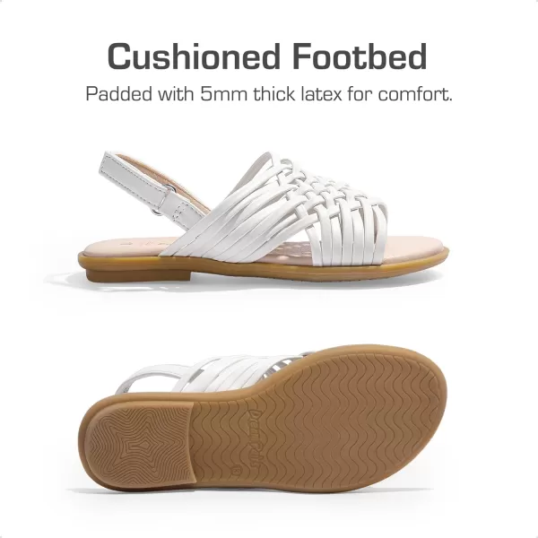imageDREAM PAIRS Girls Sandals Gladiator Braided Flat Open Toe Summer SandalsWhite