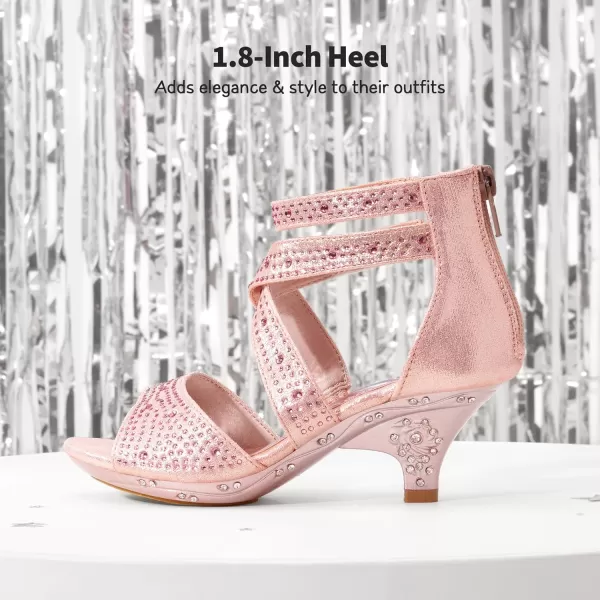 imageDREAM PAIRS Girls Sandals Low Heel Dress Pump SandalsPink2