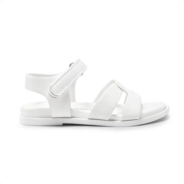 imageDREAM PAIRS Girls Sandals Open Toe Princess Flat Sandals Strappy Summer Shoes ToddlerLittle KidWhite