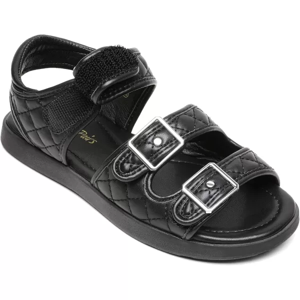 imageDREAM PAIRS Girls Sandals Open Toe Summer Shoes with Adjustable Strap Buckle ToddlerLittle KidBlack
