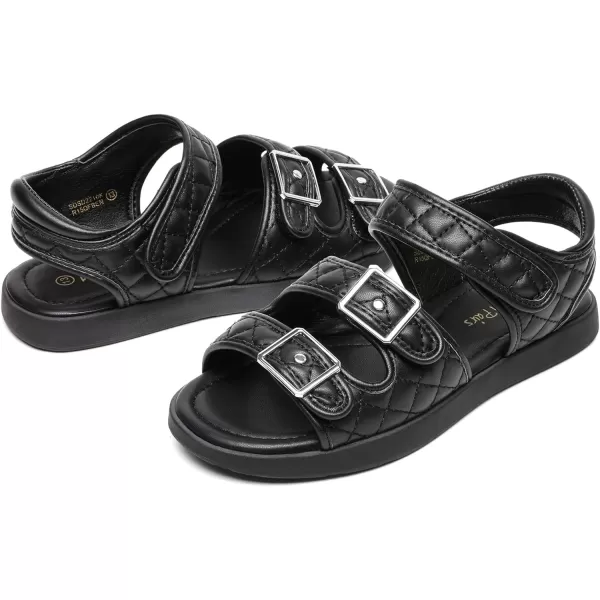 imageDREAM PAIRS Girls Sandals Open Toe Summer Shoes with Adjustable Strap Buckle ToddlerLittle KidBlack