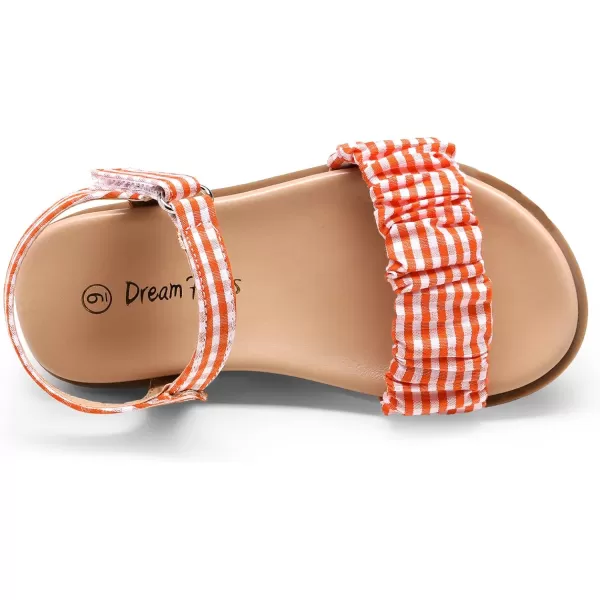 imageDREAM PAIRS Girls Sandals OpenToe Princess Dress Flat Sandals Summer ShoesToddlerLittle KidOrange