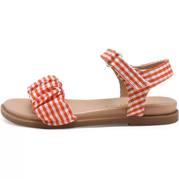 imageDREAM PAIRS Girls Sandals OpenToe Princess Dress Flat Sandals Summer ShoesToddlerLittle KidOrange