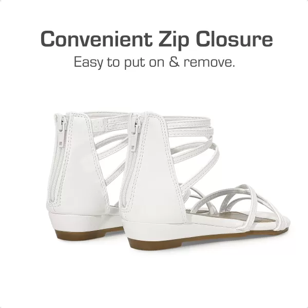imageDREAM PAIRS Girls Sandals Wedge Flatform Open Toe Gladiator Strappy Platform Sandals Summer Shoes with ZipperWhite