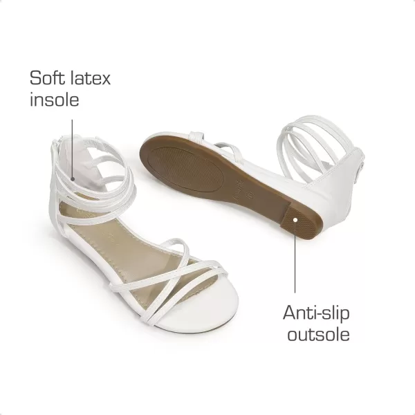 imageDREAM PAIRS Girls Sandals Wedge Flatform Open Toe Gladiator Strappy Platform Sandals Summer Shoes with ZipperWhite