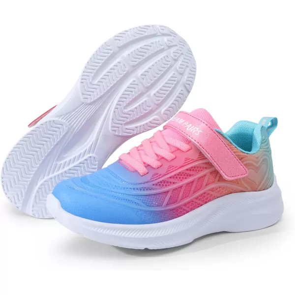 imageDREAM PAIRS Girls Shoes Tennis Athletic Lightweight Shoes Kids Running Sneakers for LittleBig KidsBlueHot PinkGreen