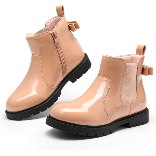imageDREAM PAIRS Girls Side Zipper Chelsea Ankle Boots Little KidBig KidPinkPat
