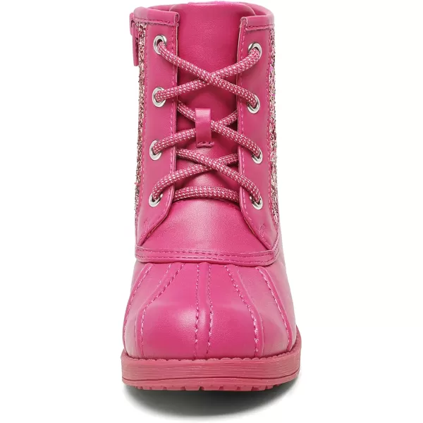 imageDREAM PAIRS Girls Side Zipper Glitter Ankle BootsToddlerLittle KidBig KidFuchsia