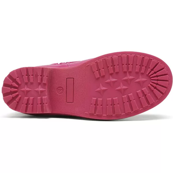 imageDREAM PAIRS Girls Side Zipper Glitter Ankle BootsToddlerLittle KidBig KidFuchsia